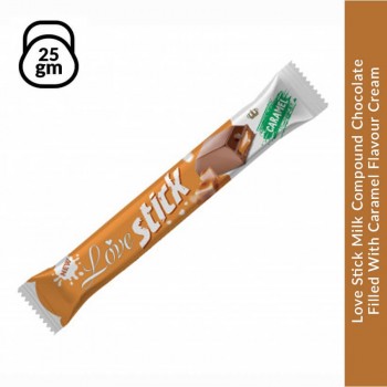 Love Stick Milk Compound Chocolate Filled With Caramel - 25g